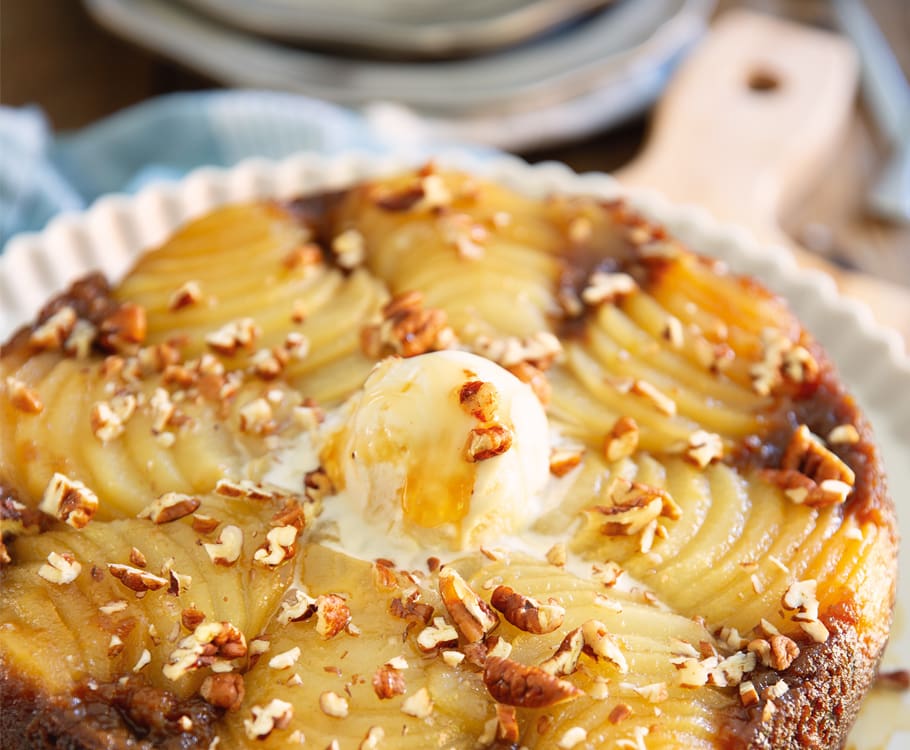 Upside Down Spiced Pear Cake