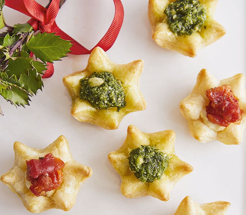 Goat Cheese Stars with Pesto and Sun-Blushed Tomatoes