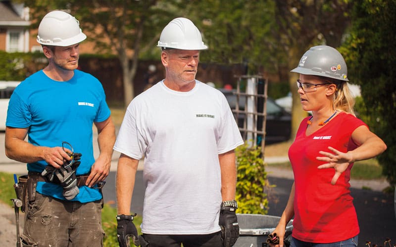Mike Holmes, centre, with his son, Michael, and daughter Sherry.