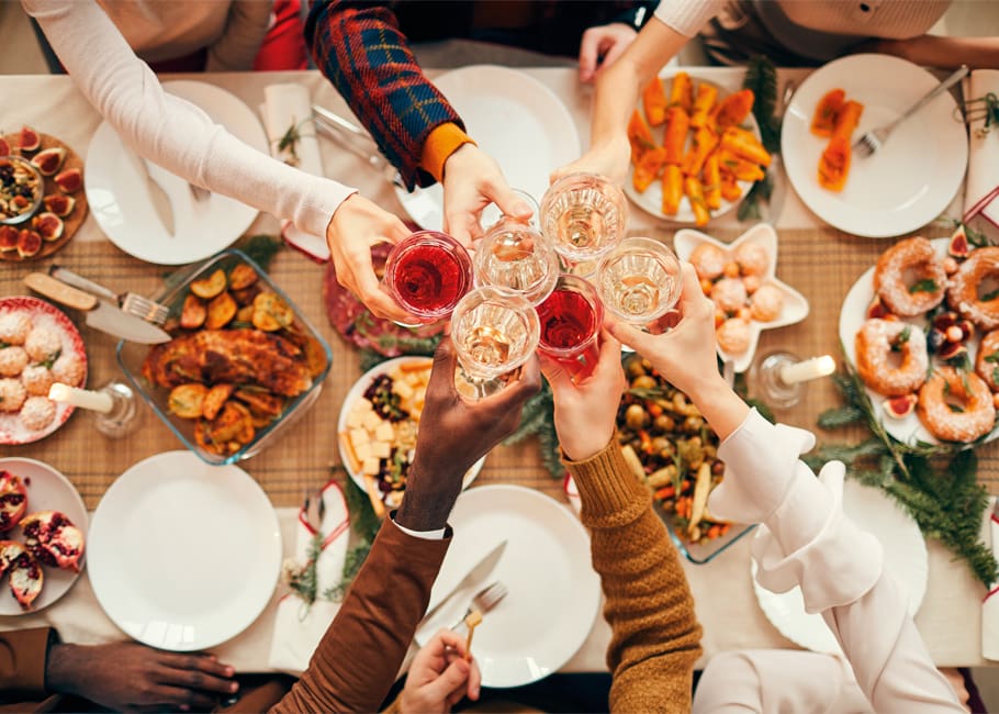 people making a toast