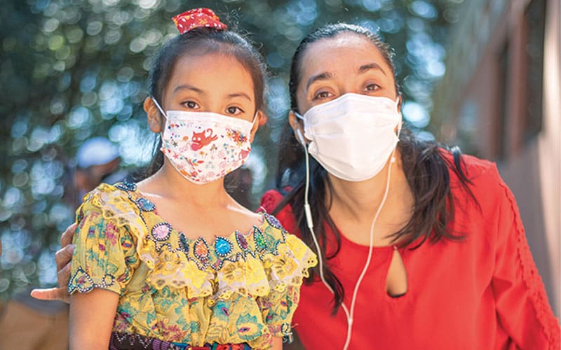 Vanessa García (right), executive director, at the Child Care Centre.