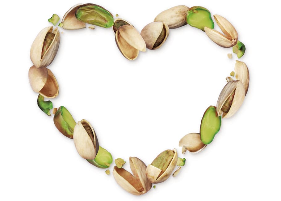 pistachios in the shape of a heart