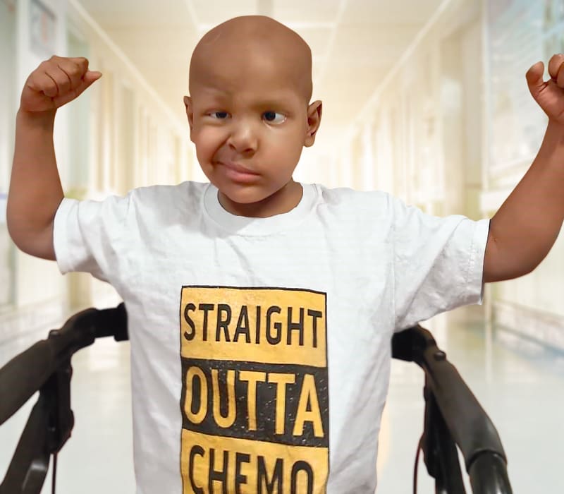 child cancer patient in hospital