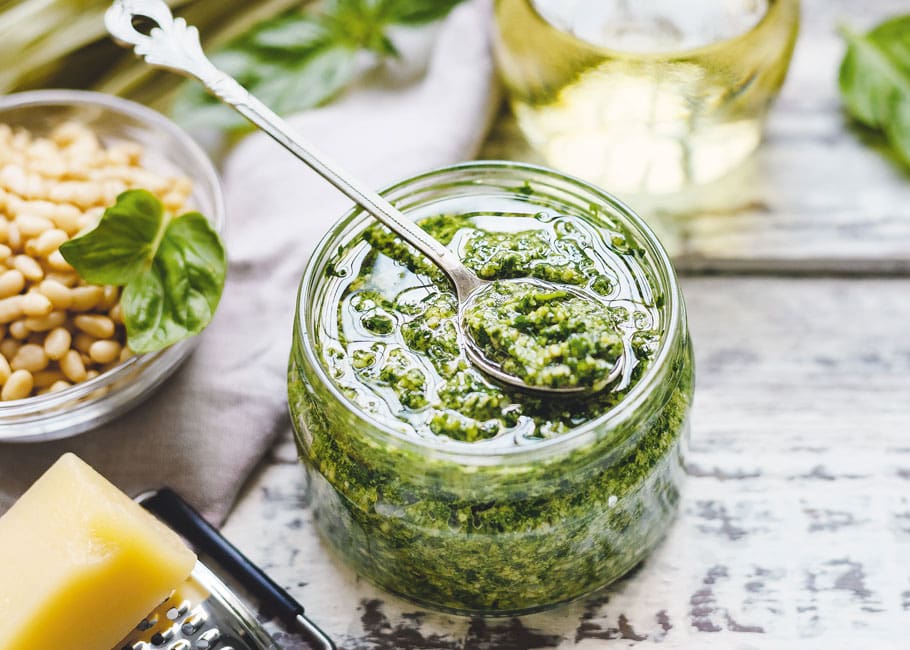 jar of pesto sauce