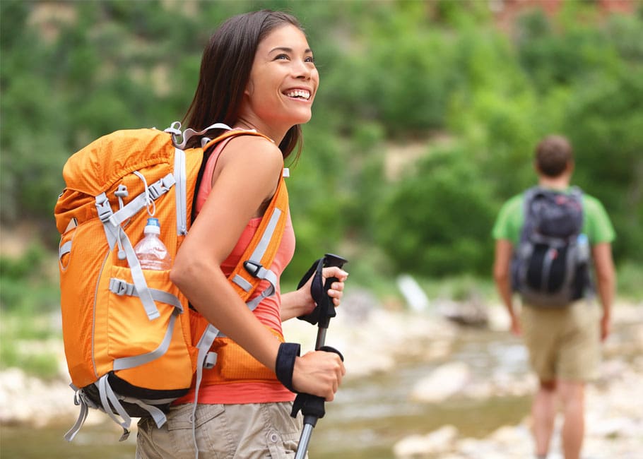 woman backpacking