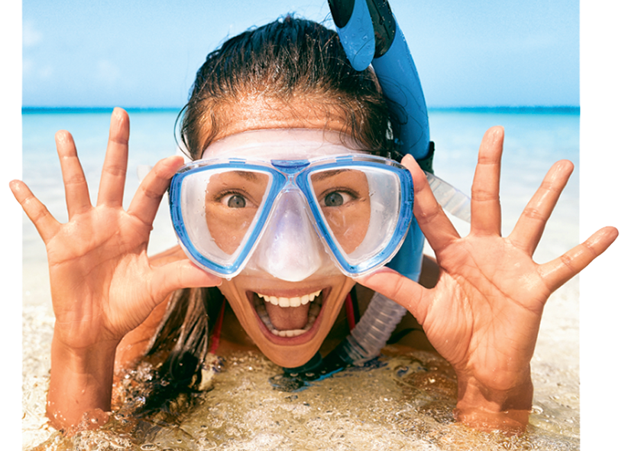 a person in swim goggles