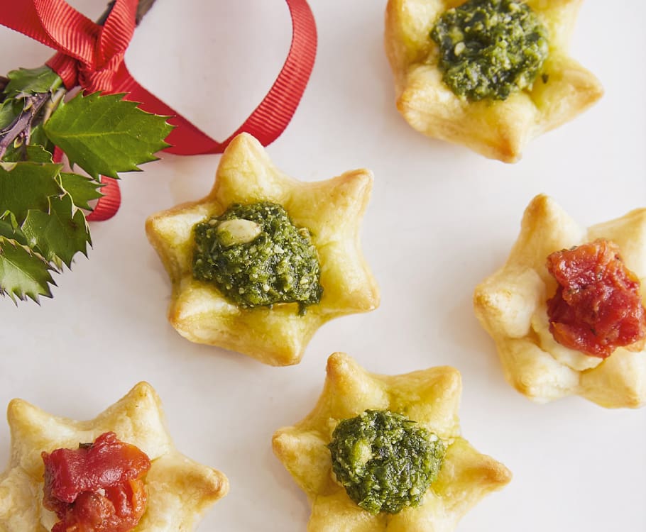 Goat Cheese Stars with Pesto and Sun-Blushed Tomatoes