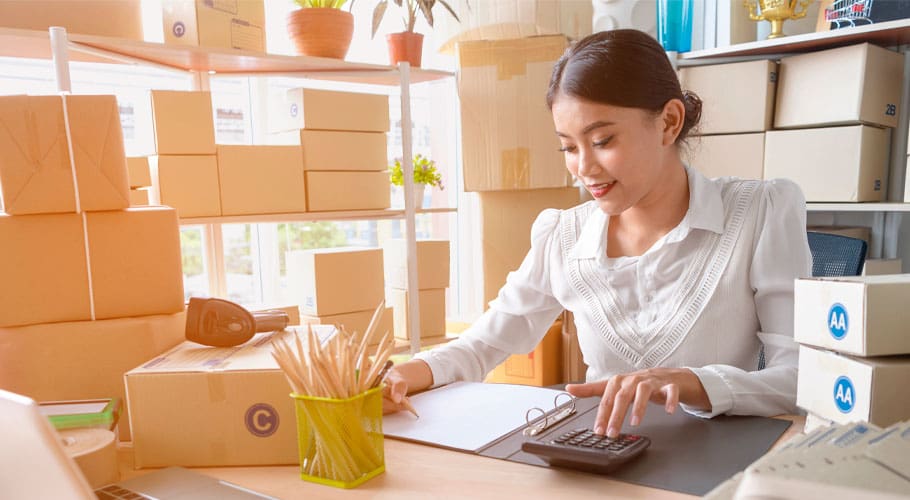 woman doing her finances