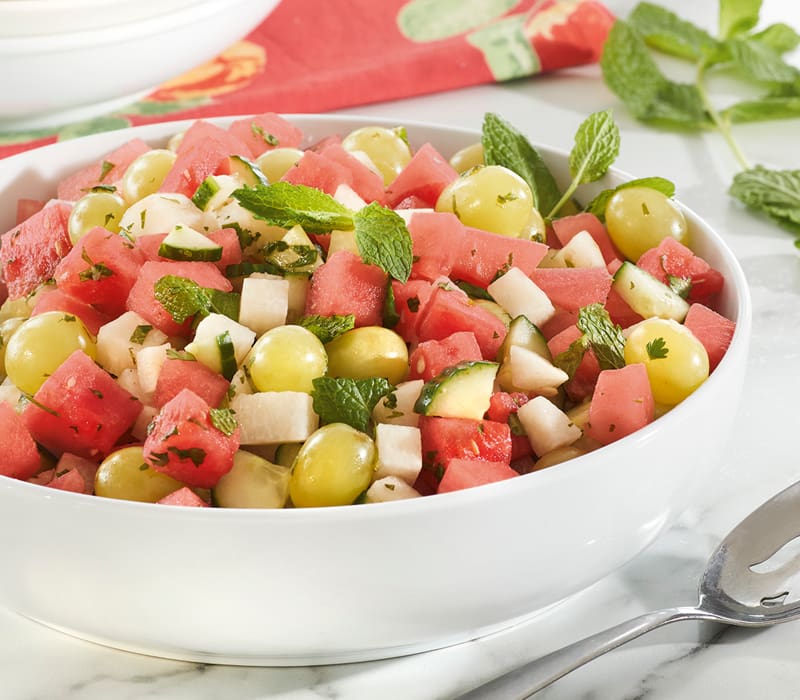 Watermelon and Grape Salad with Grilled Lime Vinaigrette