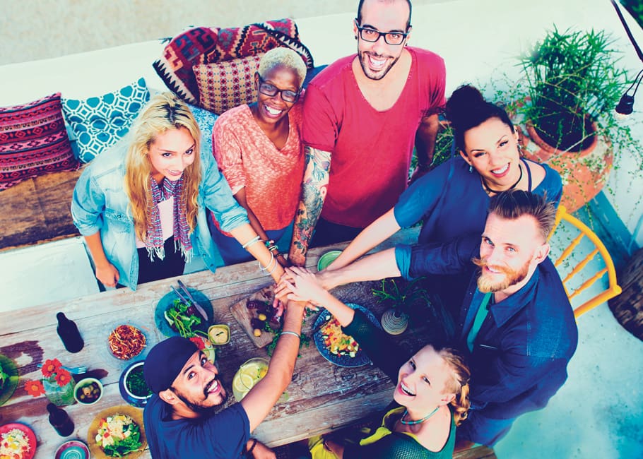 group of people around a table