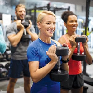 People lifting weights