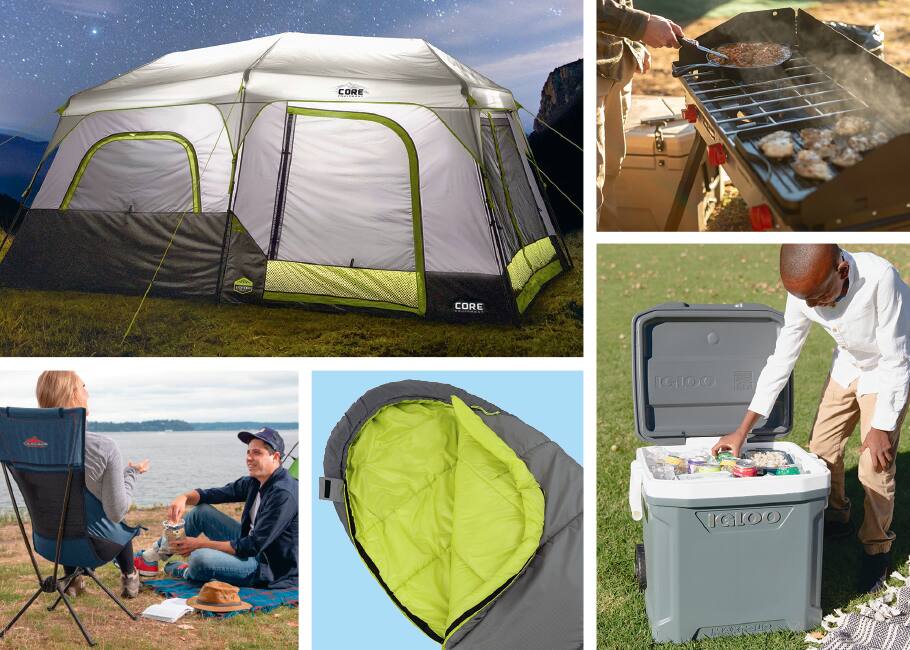 collection of camping equipment