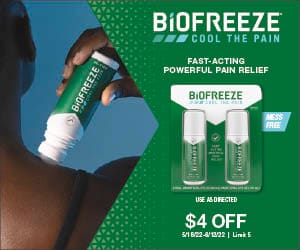 Biofreeze cool the pain. Fast acting powerful pain relief. $4 OFF. 5/18/22 - 6/12/22. Limit 5.