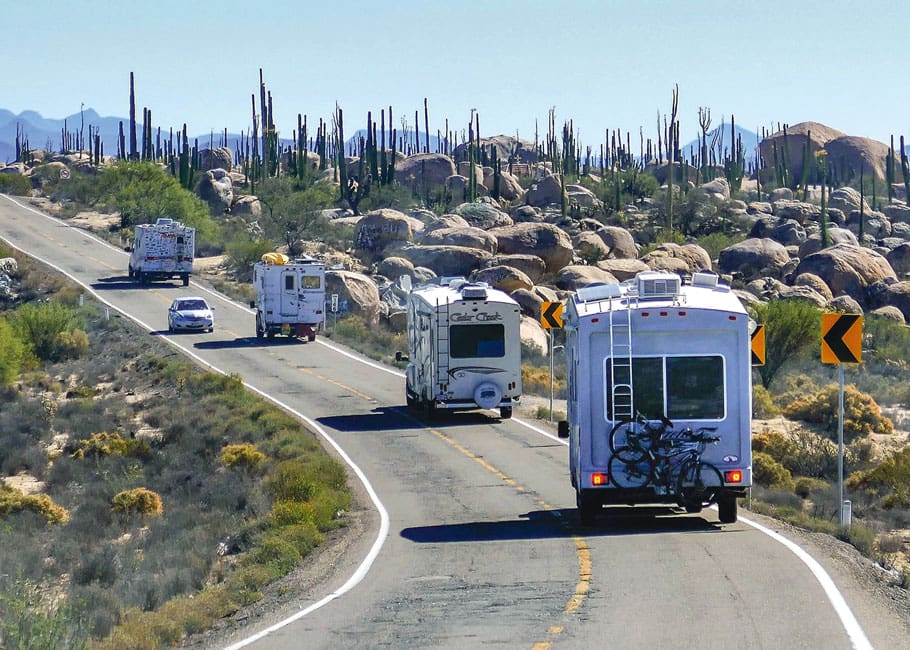 line of RVs