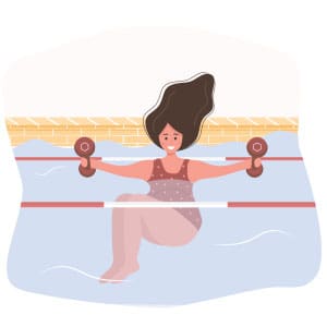 illustration of woman in pool