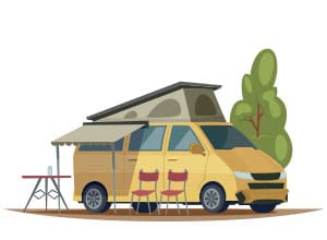 illustration of camper van