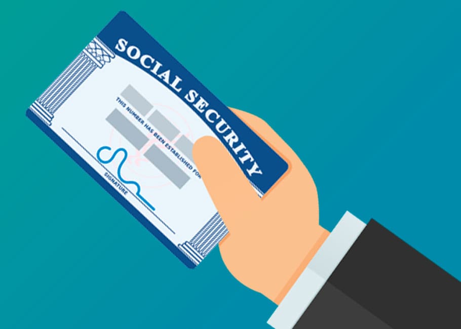 hand holding social security card