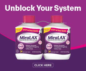 Unblock your system. Miralax product image. Click here