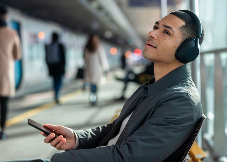 a man wearing headphones