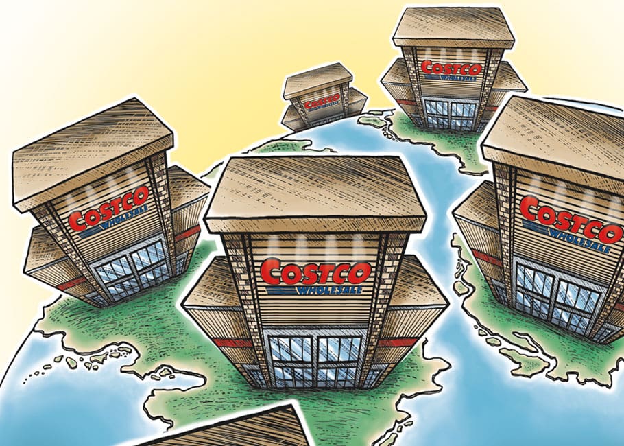 Illustration of Costco warehouses