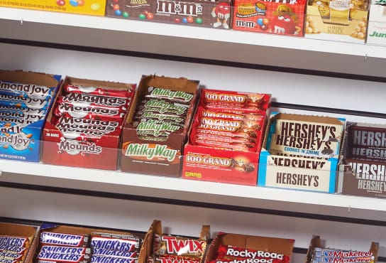 Candy bars available to purchase at Costco Business Center.