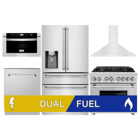 Kitchen Appliance Packages with Dual Fuel Range