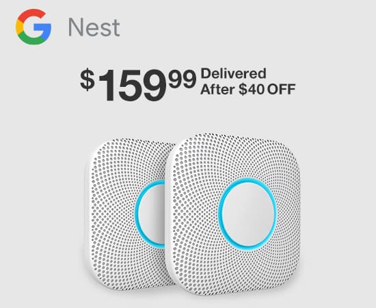 Google Nest Protect Smoke Alarm and Carbon Monoxide Detector, 2-pack