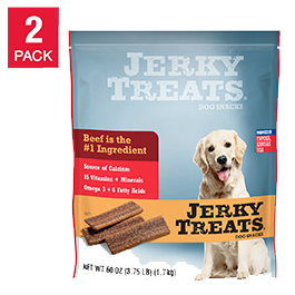 Jerky Treats American Beef Dog Snacks 60 oz, 2-Count