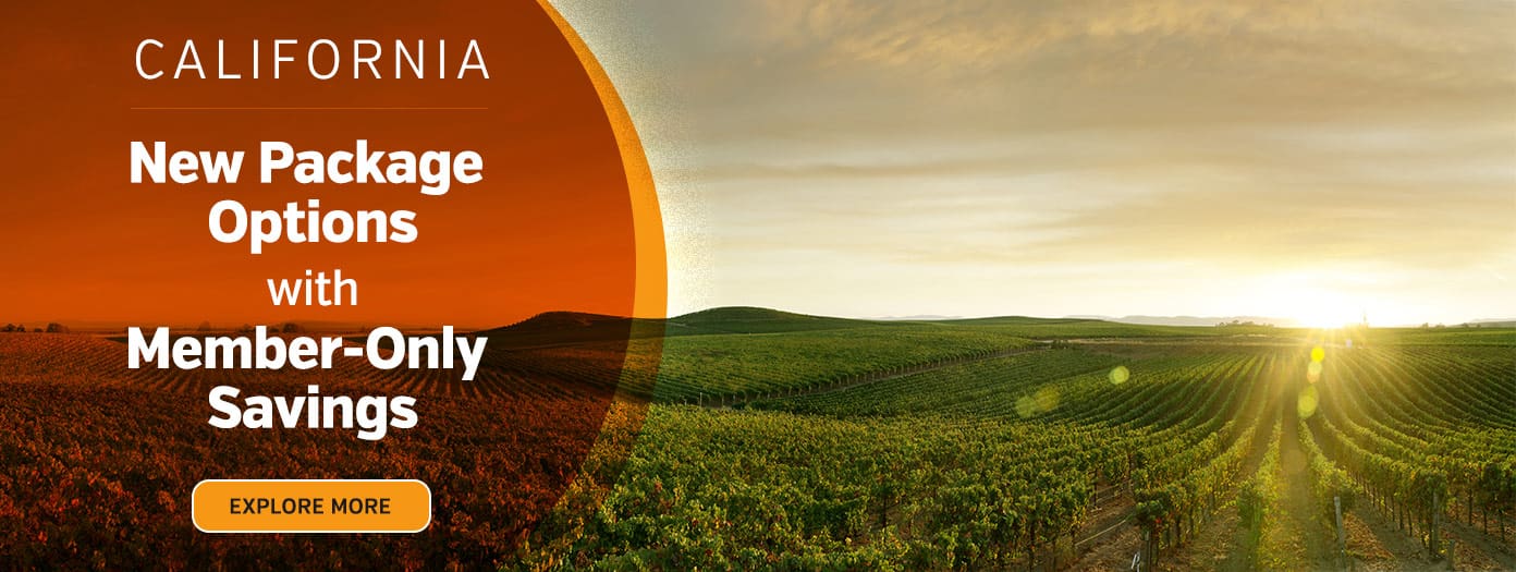California visit the Golden State. New package options and member-only savings. Explore More