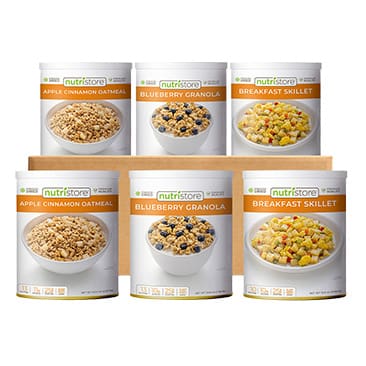 Nutristore Freeze Dried Premium Breakfast Variety 6-Count, 72 Total Servings